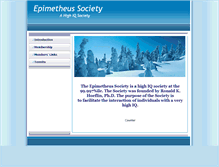 Tablet Screenshot of epimetheussociety.com